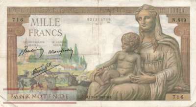 Frankreich - 1.000  Francs (#102-42_F)