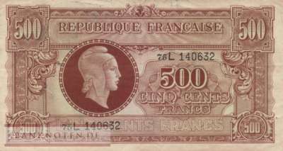 Frankreich - 500  Francs (#106-2_F)