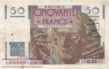 Frankreich - 50  Francs (#127b-47_F)