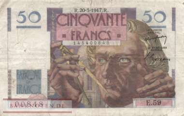 Frankreich - 50  Francs (#127b-47_VG)