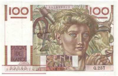 Frankreich - 100  Francs (#128b-48_UNC)