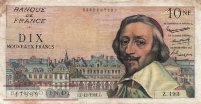 France - 10  Nouveaux Francs (#142a-61_F)