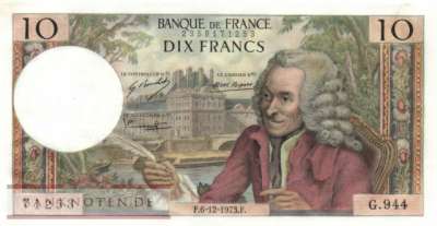 Frankreich - 10  Francs (#147d-73_UNC)