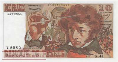Frankreich - 10  Francs (#150a-74_UNC)