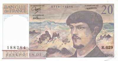 Frankreich - 20  Francs (#151d-90_VF)