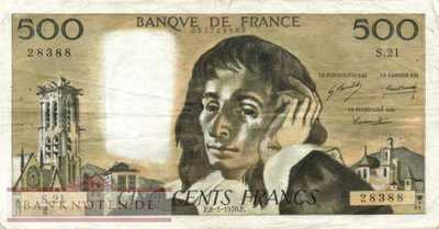 Frankreich - 500  Francs (#156a-70_VG)