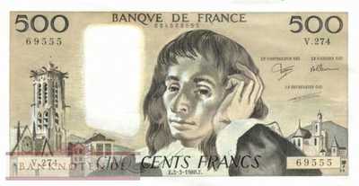 France - 500  Francs (#156g-88_UNC)