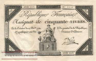 Frankreich - 50  Livres (#A072_AU)