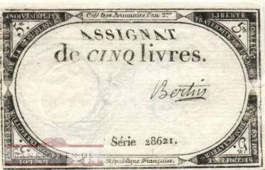 Frankreich - 5  Livres (#A076_AU)