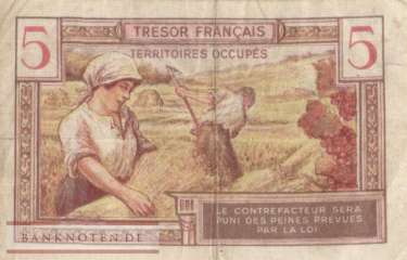 Frankreich - Tresor Francais - 5  Francs (#M006a_VF)