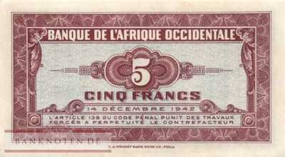 French West Africa - 5  Francs (#028a_AU)