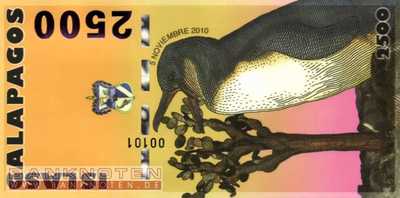 Galapagos - 2.500  Nuevos Sucres - private issue (#A3b_UNC)