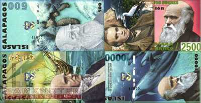 Galapagos:  500 - 10.000 Nuevos Sucres (5 banknotes)