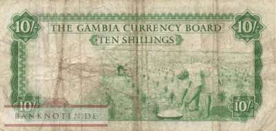 Gambia - 10  Shillings (#001a_F)