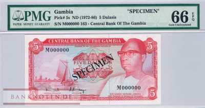 Gambia - 5  Dalasis - SPECIMEN - PMG 66 (#005s_UNC)