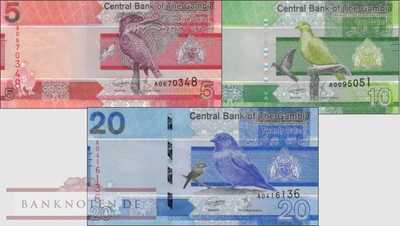 Gambia: 5 Dalasis - 20 Dalasis (3 banknotes)