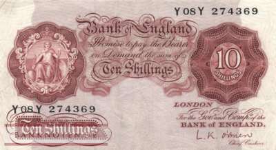 Great Britain - 10  Shillings (#368c_VF)
