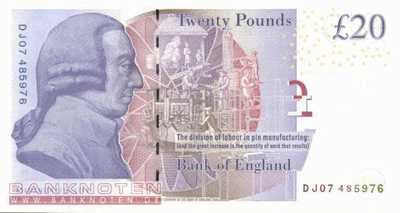 Great Britain - 20  Pounds (#392a_UNC)
