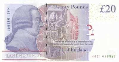 Great Britain - 20  Pounds (#392b_UNC)