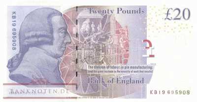 Great Britain - 20  Pounds (#392c_UNC)