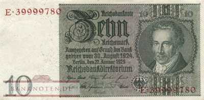 Germany - 10  Reichsmark (#0173b-EE_UNC)