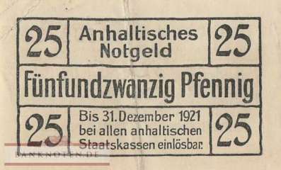 Anhalt - 25  Pfennig (#ANH09a_VF)