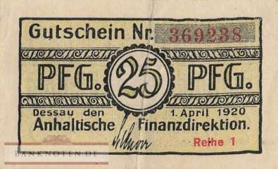 Anhalt - 25  Pfennig (#ANH09a_VF)