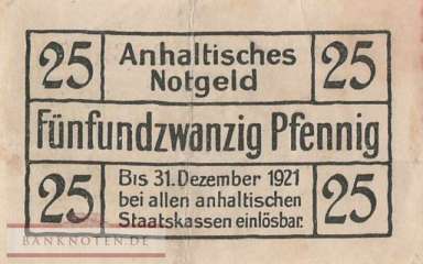 Anhalt - 25 Pfennig (#ANH09b_VF)