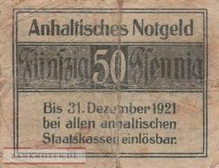 Anhalt - 50  Pfennig (#ANH10a_VG)