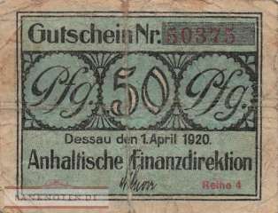 Anhalt - 50  Pfennig (#ANH10a_VG)