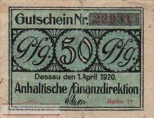 Anhalt - 50  Pfennig (#ANH10b_F)