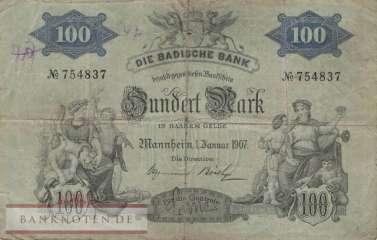 Baden - 100 Mark (#BAD05a_VG)