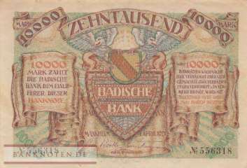 Baden - 10.000  Mark (#BAD09a_VF)
