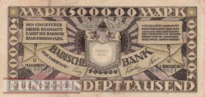 Baden - 500.000  Mark (#BAD10_VF)