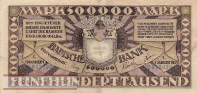 Baden - 500.000  Mark (#BAD10_XF)