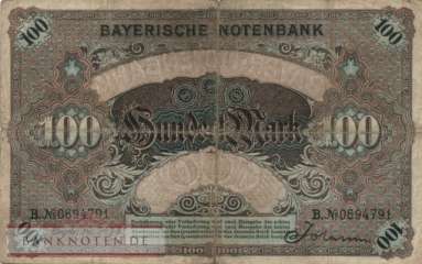 Bayern - 100  Mark (#BAY-003b_VG)