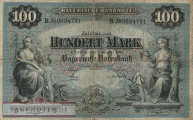 Bayern - 100  Mark (#BAY-003b_VG)