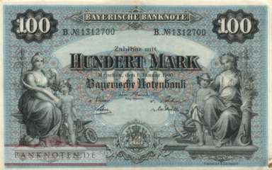 Bayern - 100  Mark (#BAY-003c_XF)