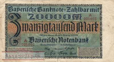 Bayern - 20.000  Mark (#BAY007a_VG)
