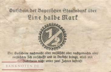 Bayern - 1/2  Mark (#BAY026b_VF)