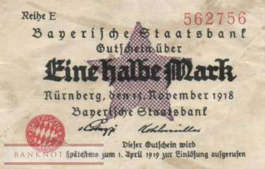 Bayern - 1/2  Mark (#BAY026b_VF)