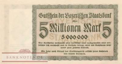 Germany - 5 Millionen Mark (#BAY220a_UNC)