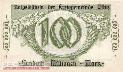 Kreisgemeinde Pfalz - 100 Million Mark (#BAY256a_UNC)