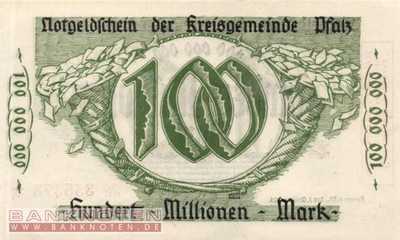 Kreisgemeinde Pfalz - 100 Million Mark (#BAY256e_UNC)