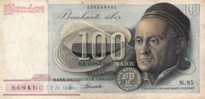 Germany - 100  Deutsche Mark (#BRD-03-2_VF)
