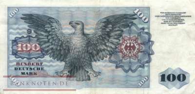 Deutschland - 100  Deutsche Mark (#BRD-10b-N_VF)