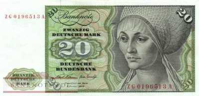Germany - 20  Deutsche Mark - Replacement (#BRD-15c_VF)