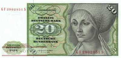 Germany - 20  Deutsche Mark (#BRD-20a-GF_UNC)