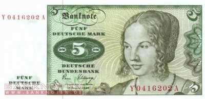 Germany - 5  Deutsche Mark - Replacement (#BRD-29b_UNC)