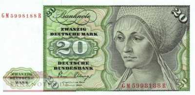 Deutschland - 20  Deutsche Mark (#BRD-31a_UNC)
